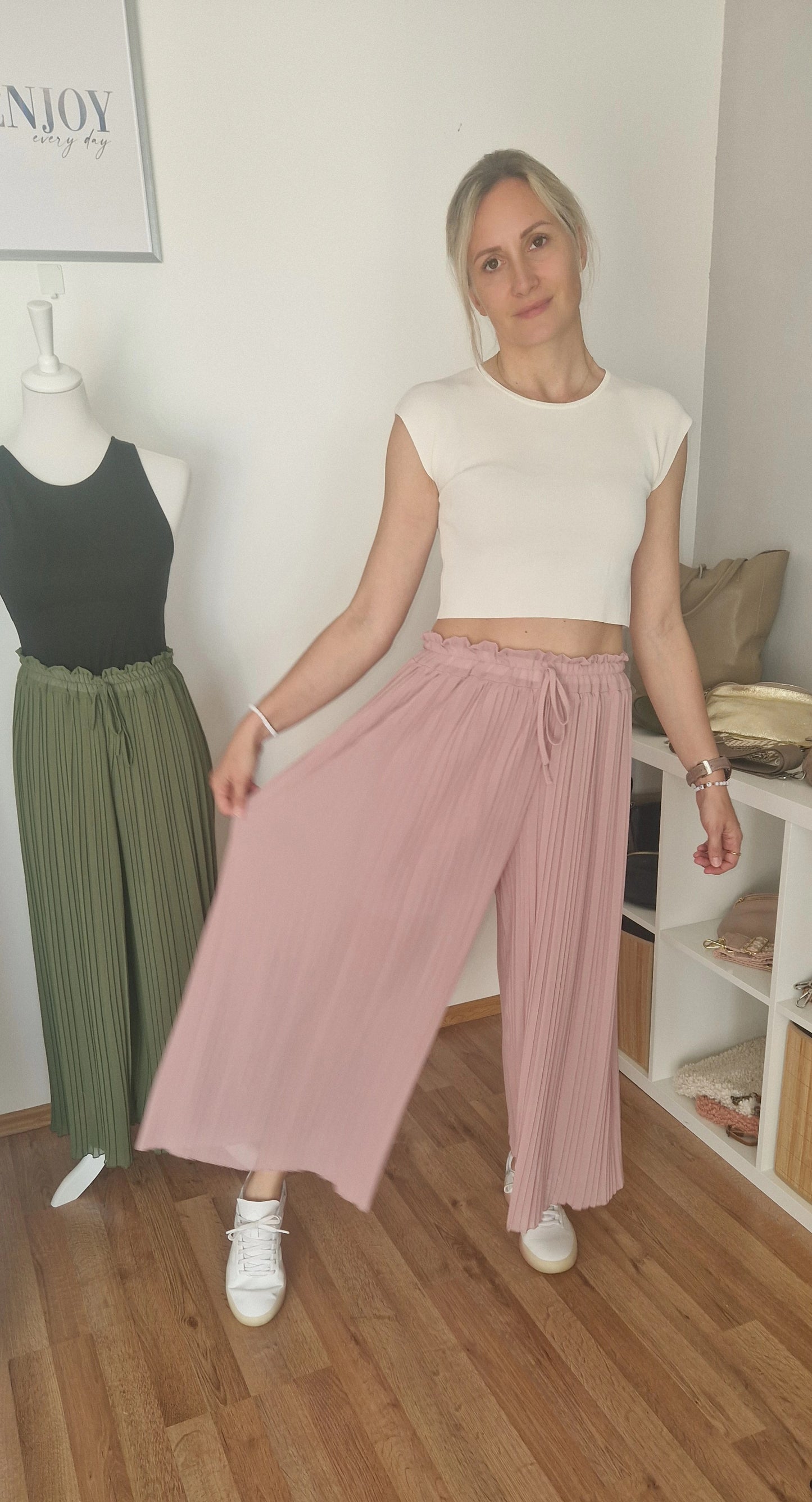 Plissee Culotte Hose