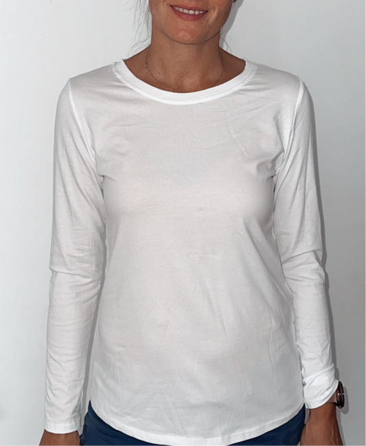 Basic Longsleeve, weiß