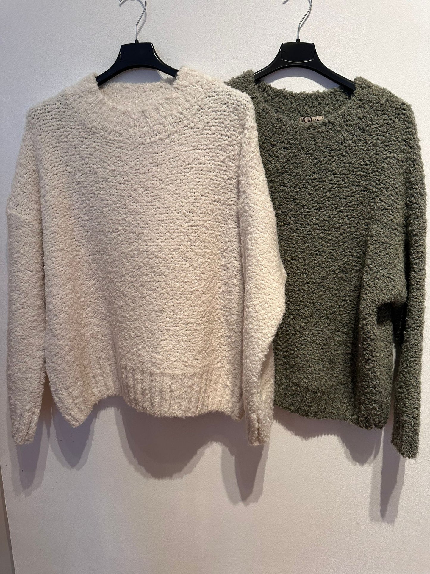 Bouclette Pullover, Khaki