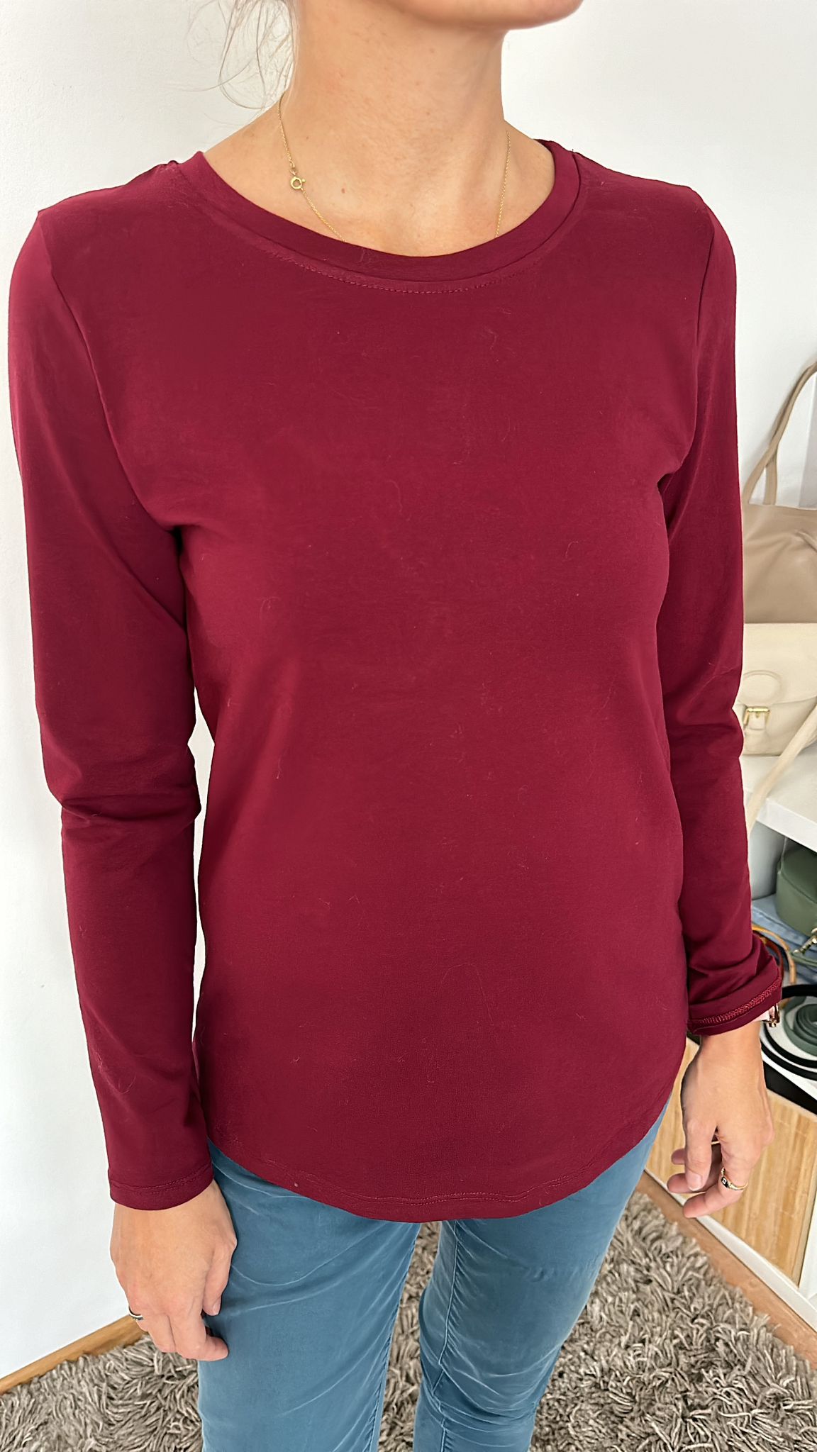 Basic Longsleeve, Bordeaux